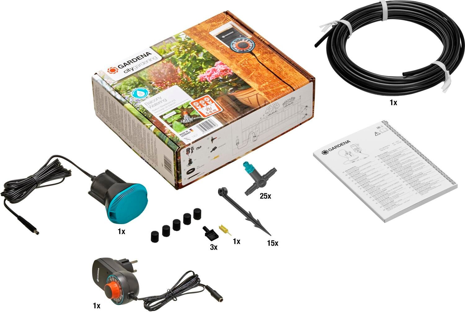 Gardena set voor volautomatische bloembakbesproeiing