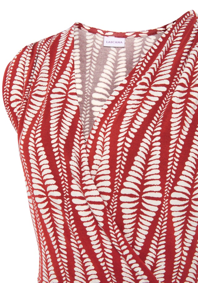 LASCANA Shirttop mit Raffungen an der Schulter, Blusentop mit Alloverprint
