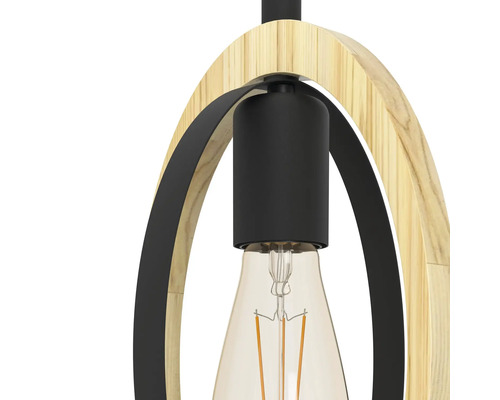 Hanglamp, 1-lichts, HxB 110x16 cm, zwart/bruin