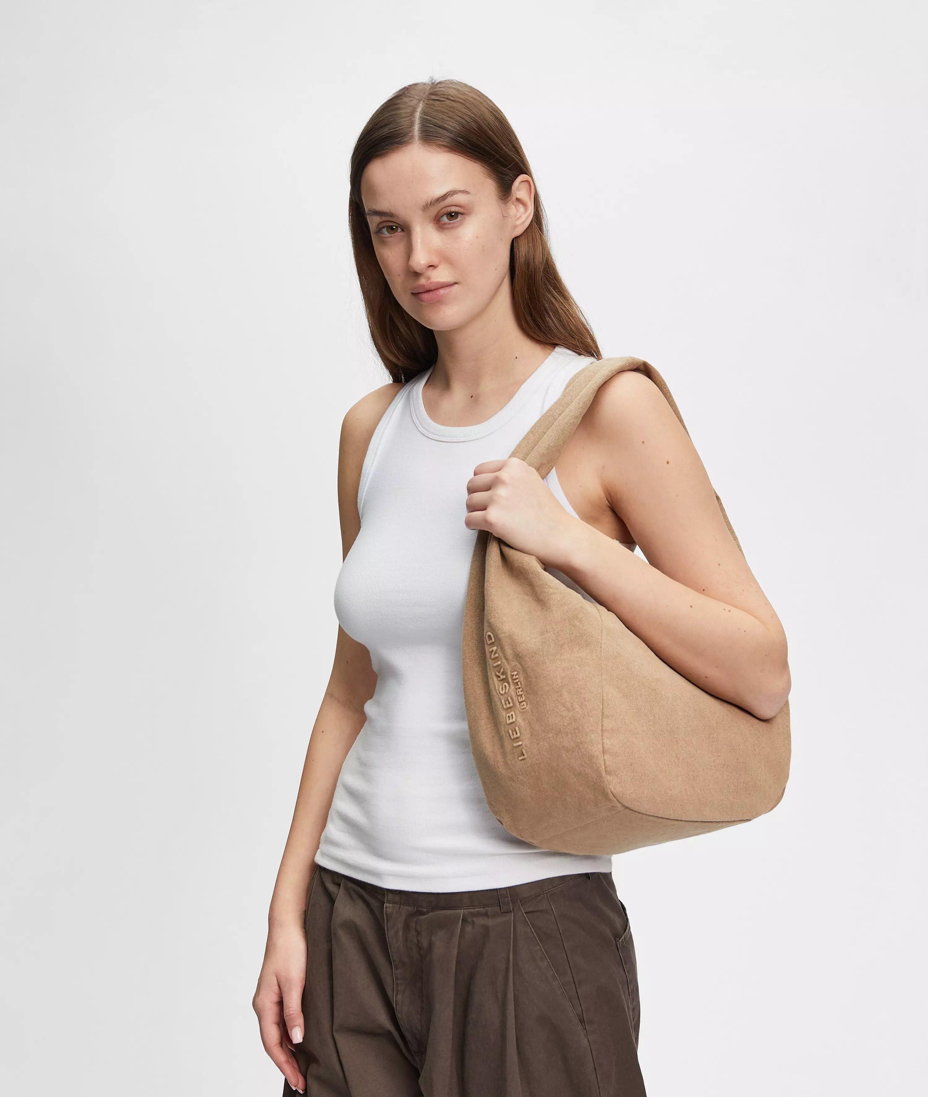 Denim Farrah Hobo M Spacious denim hobo bag
