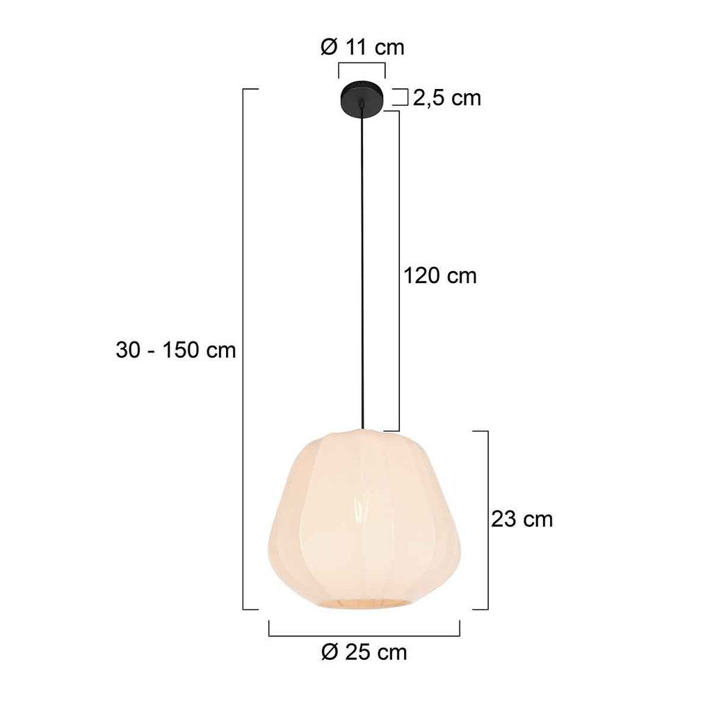 Anne Light & Home Hanglamp Sable CrÃ¨me Linnen Ã 25cm E27 fitting