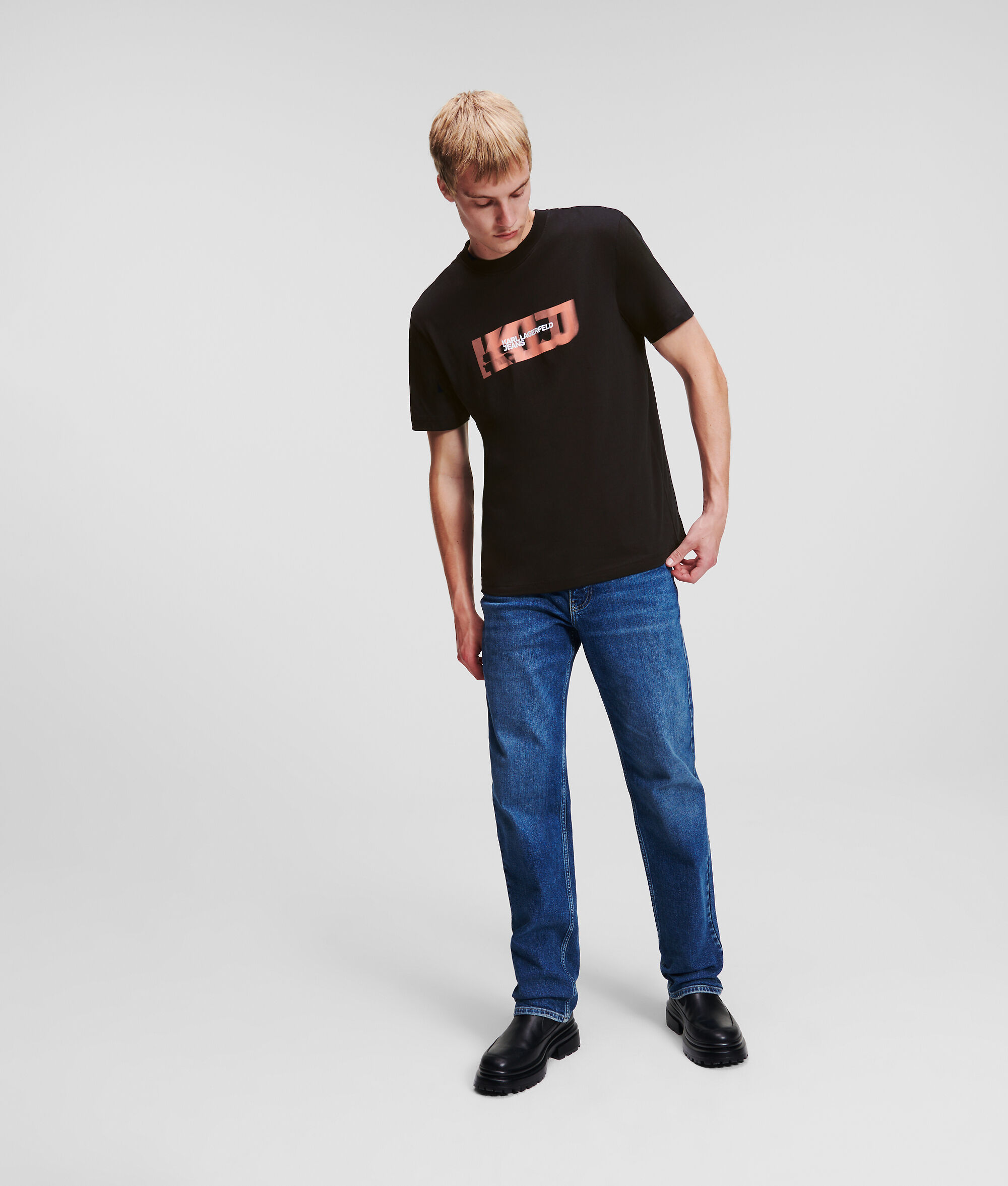 T-SHIRT AVEC LOGO KLJ FLOUTÉ