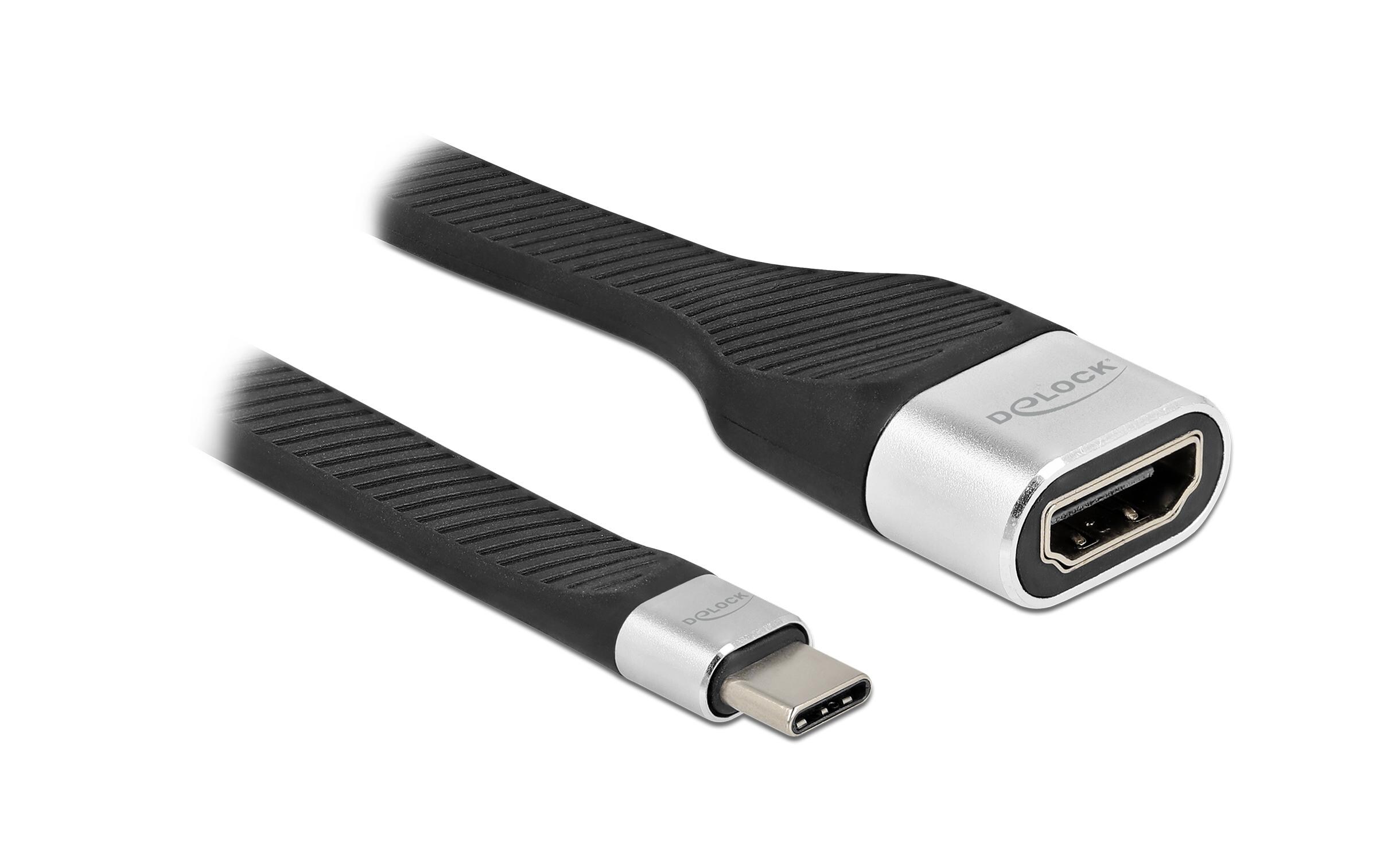 Kabel FPC Flachbandkabel USB Type-C - HDMI, 0.14 mDelock FPC Flachbandkabel USB Type-C zu HDMI (DP Alt Mode) 4K 60 Hz 14 cm