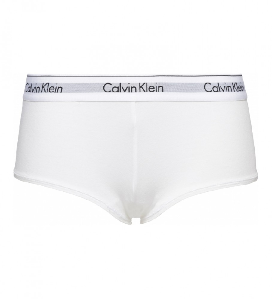Calcinha Calvin Klein Boyshor de cintura alta branca