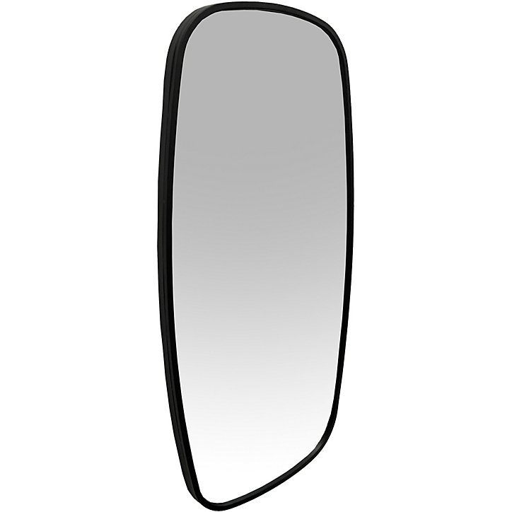 Miroir rectangle arrondi à suspendre métal noir L.51 x l.25 cm