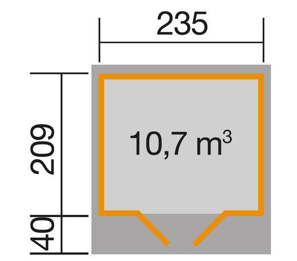 Weka Gartenhaus 179 Gr. 1, ca. B280/H224/T284