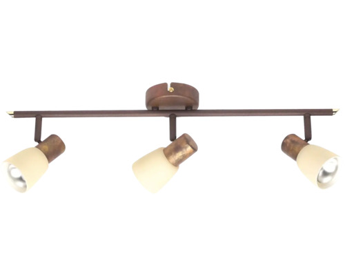 3-lamps plafondspot B 46 cm oud koper