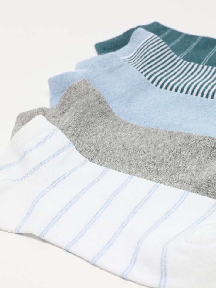 Pacote com 5 pares de meias curtas sortidas - Diversas
