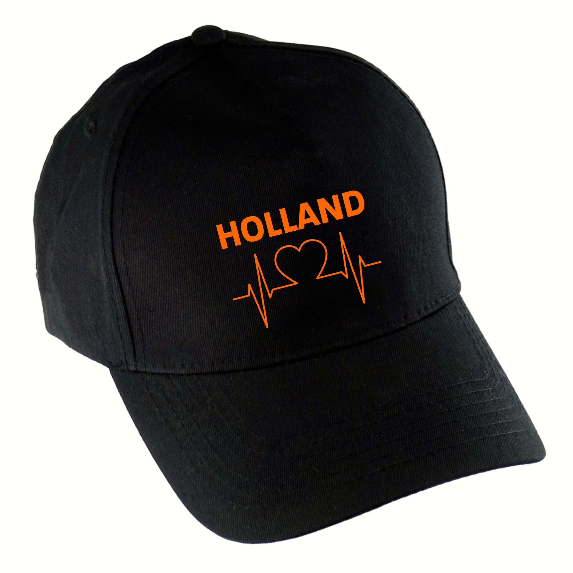 multifanshop® Baseballcap - Holland - Herzschlag - Druck orange