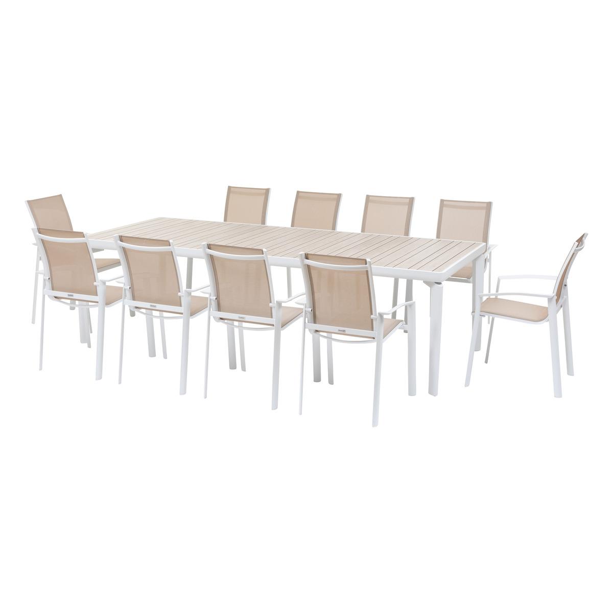 TABLE FIXE IBAIA LIN BLANC 10 PLACES