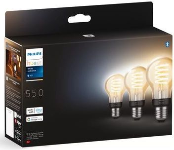 Philips - Hue Filament Standaardlamp - Warm tot Koelwit Licht - E27 - 3-Pack