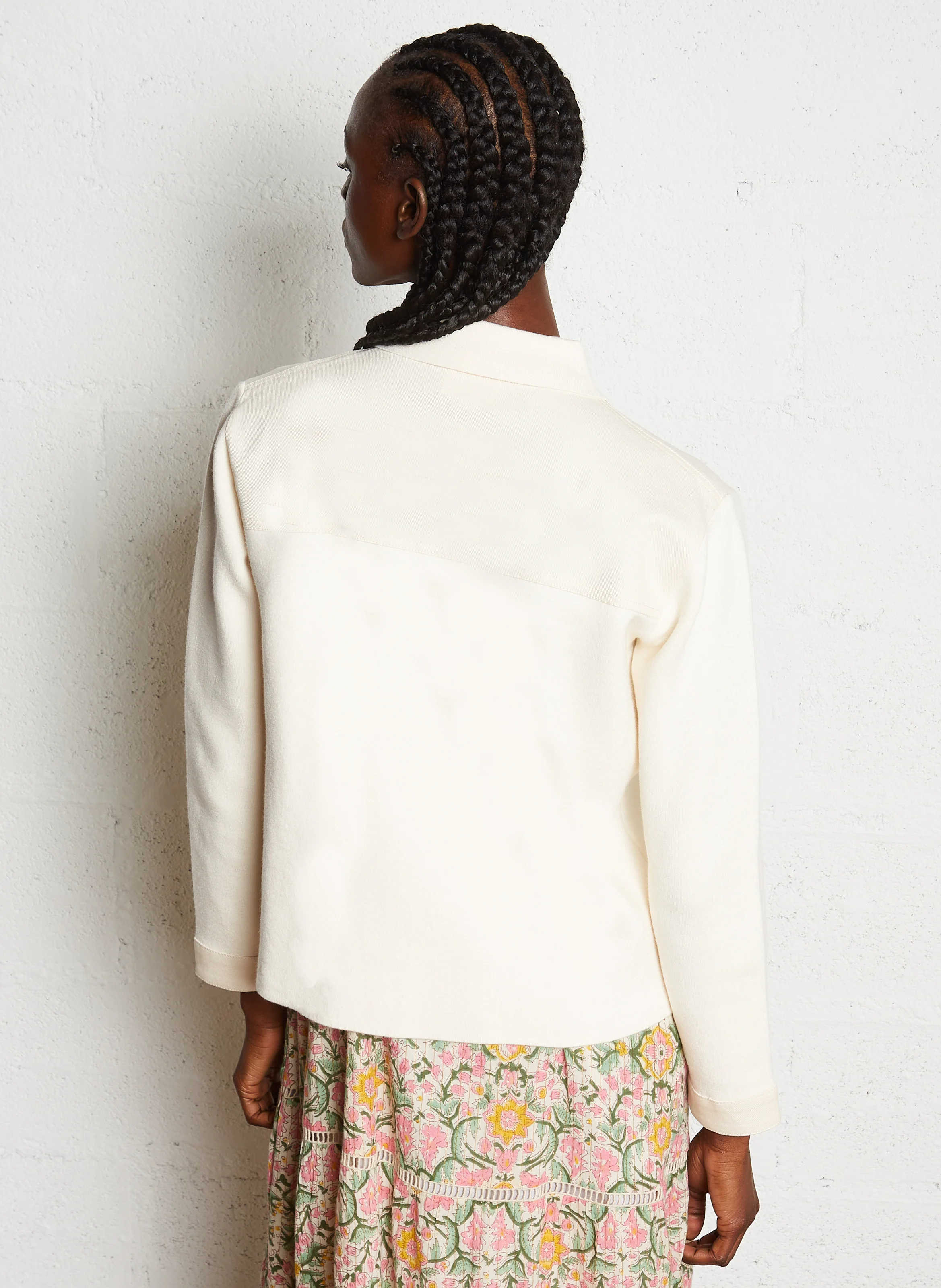 CURT - Veste droite à col classique | Blanc