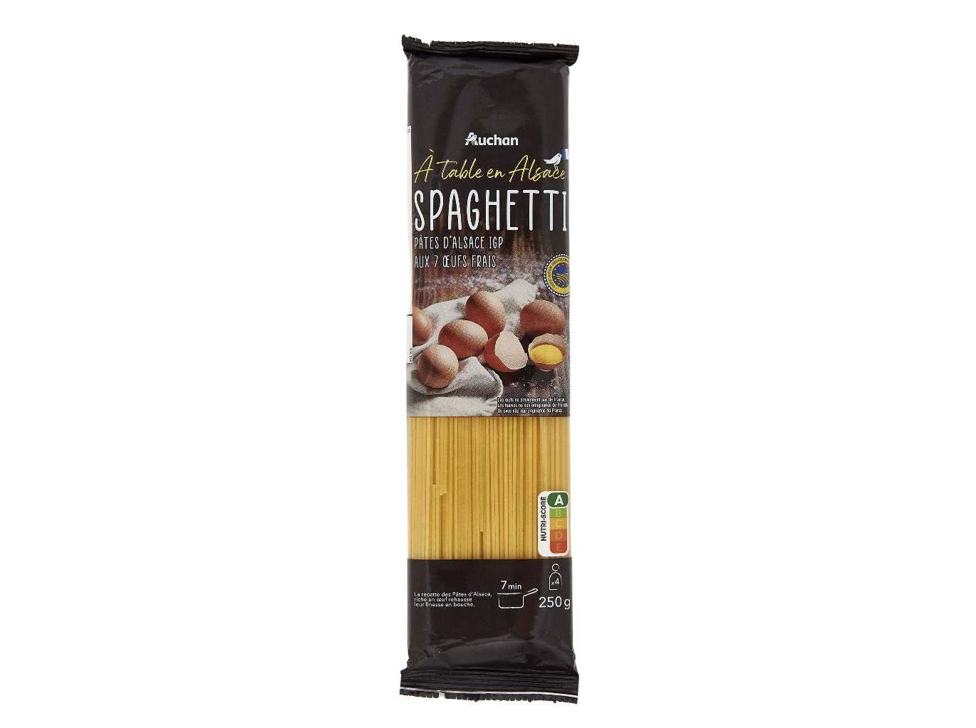ESPARGUETE AUCHAN À MESA EM FRANÇA 250G