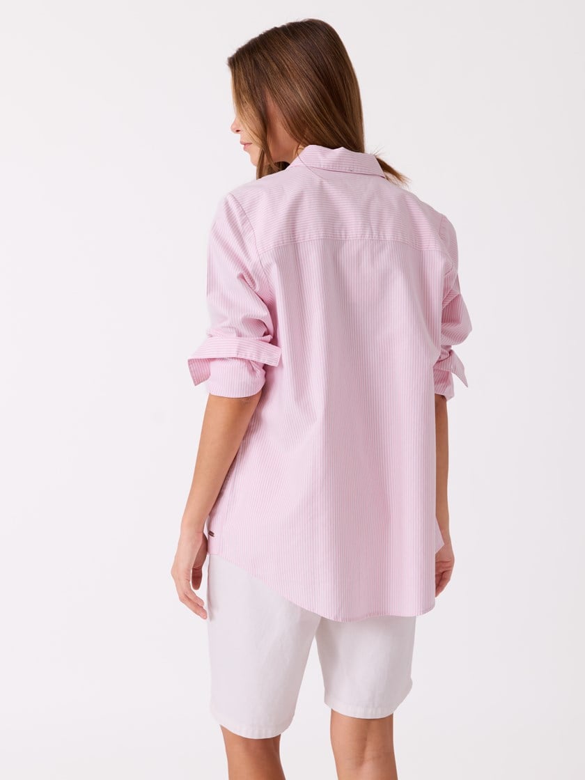 Caro stripet skjorte Cameo Pink