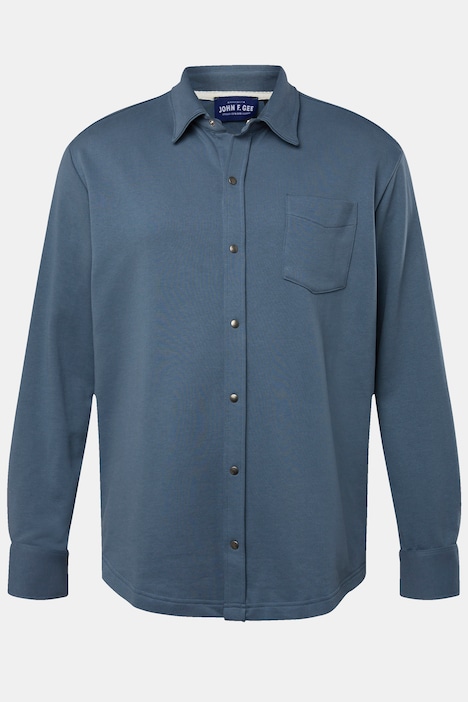 John F. Gee Sweathemd, Langarm, Kentkragen, bis 8 XL