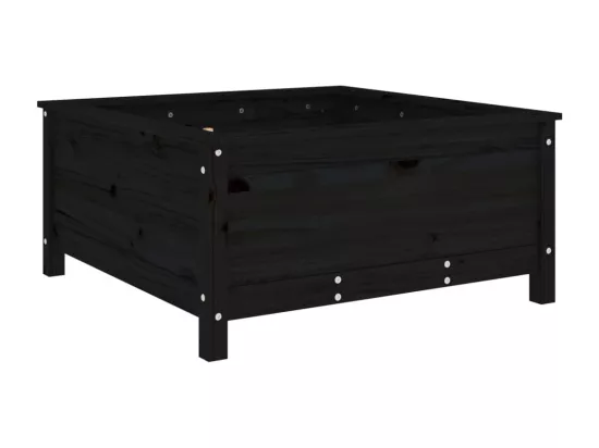 Jardinière noir 82,5x82,5x39 cm bois massif de pin