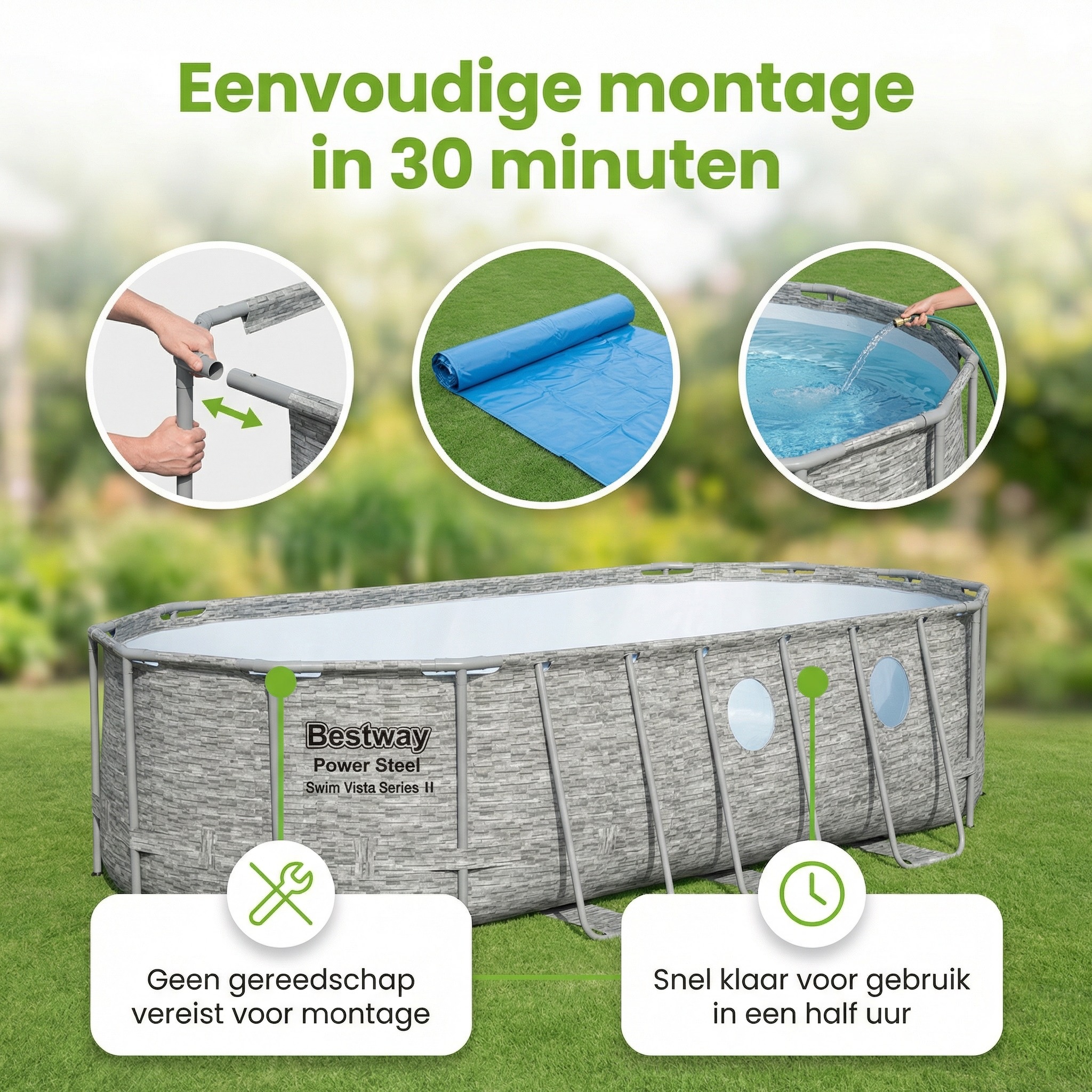 Bestway Swim Vista 549x274x122cm Zwembad – 5-delig