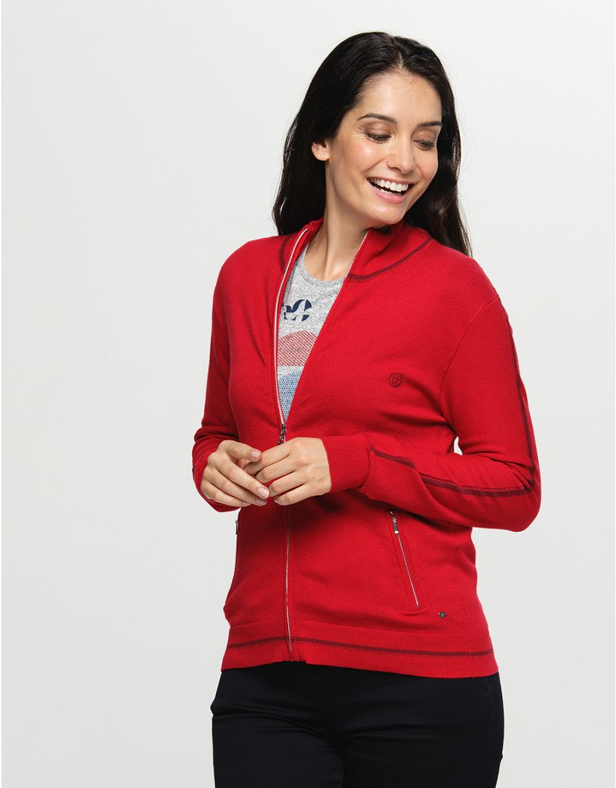 Gilet rouge zip sport