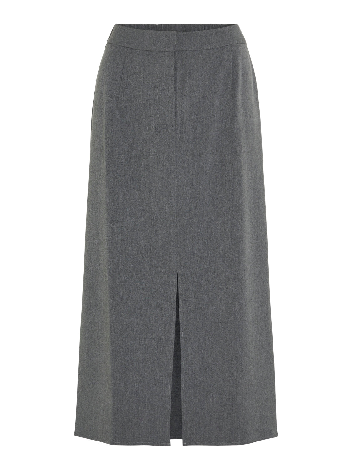 Vila  Vivarone HW midi nederdel - Medium Grey Melange