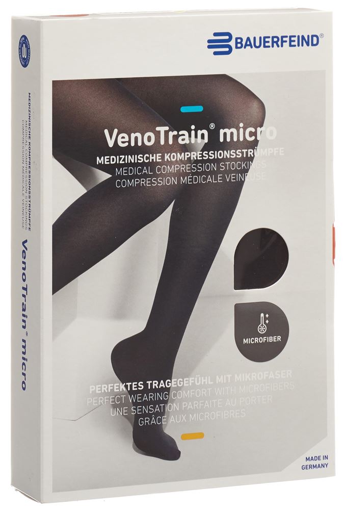Bauerfeind VenoTrain Micro KKL2 AT XL plus/long geschlossene Fussspitze schwarz 1 Stk