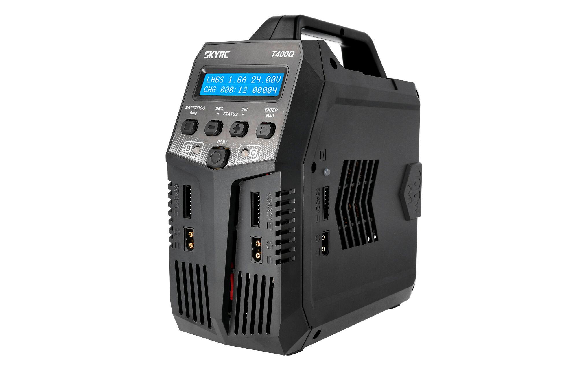 Quad-Ladegerät T400Q AC/DC 1-6S<br>Modellbau Ladegerät mit 4 unabhängige Ladekanälen