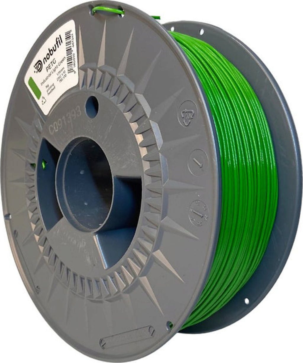 Nobufil  PETG Industrial Light Green, 1,75 mm / 1000 g    Leicht zu druckendes PETG Filament aus recyceltem Kunststoffabfall