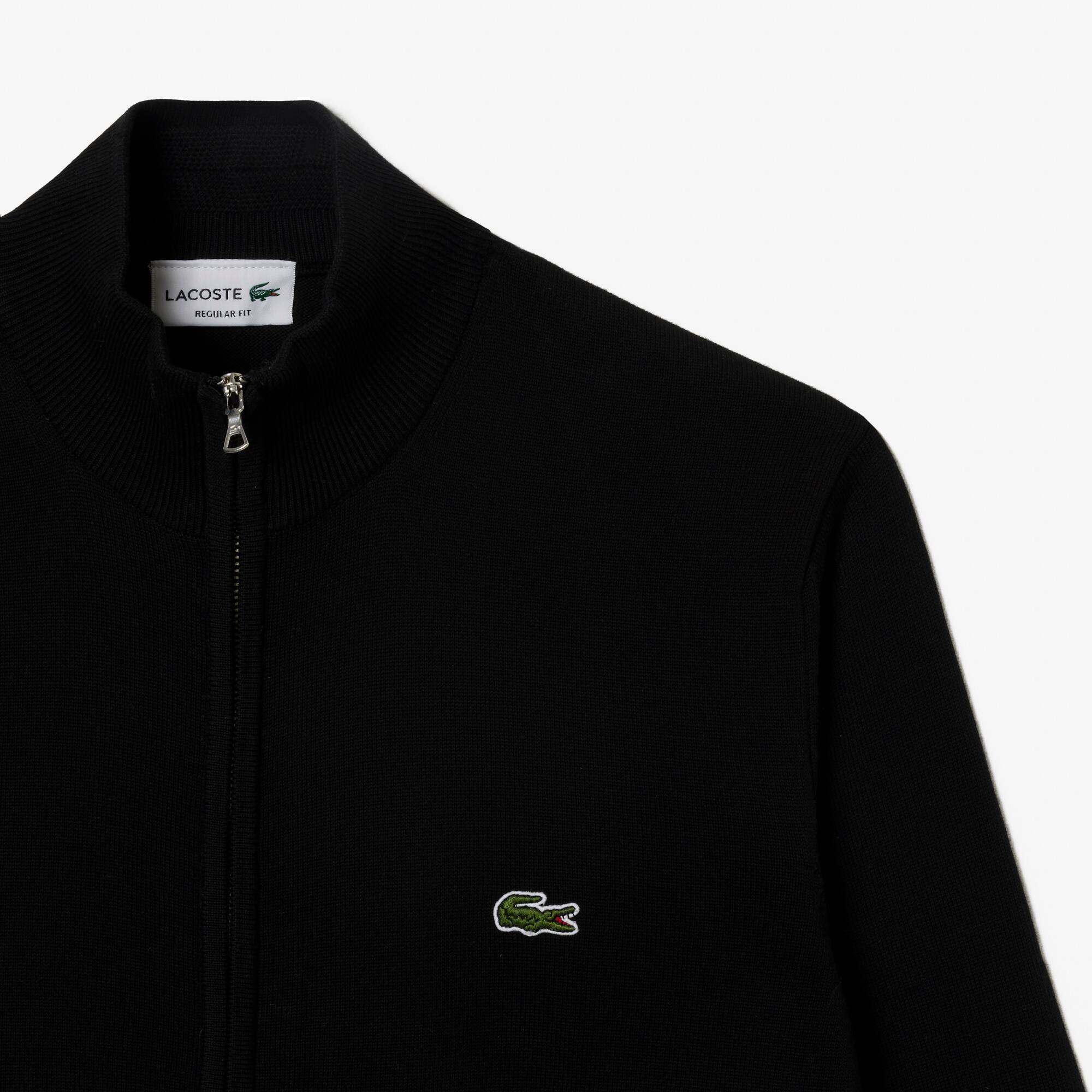 Herren Baumwollpullover aus Bio-Baumwolle mit Stehkragen Pullover - Schwarz - Lacoste - Herren