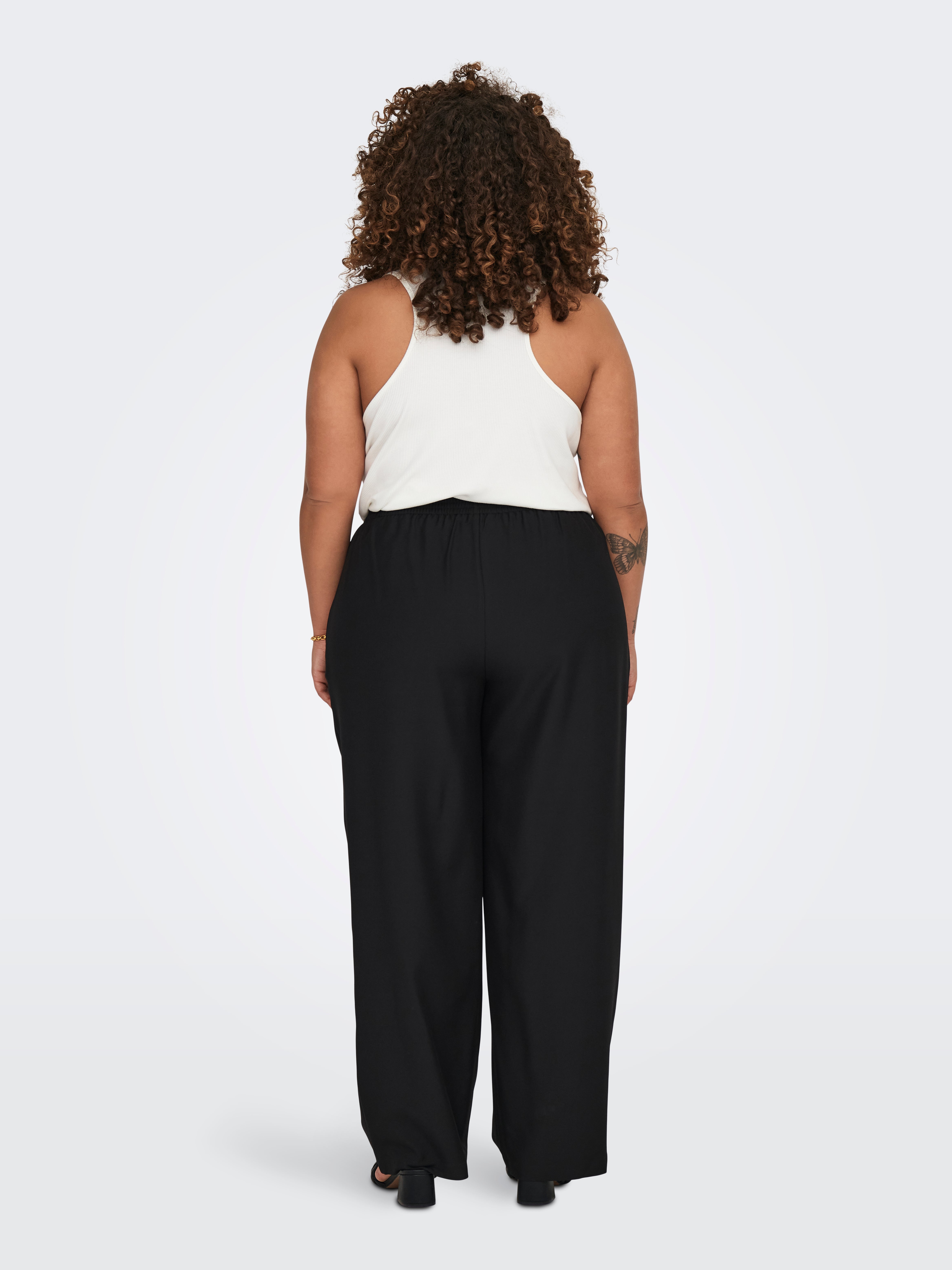 CARNEWTHEA Mittlere Taille Locker geschnitten Hose Black