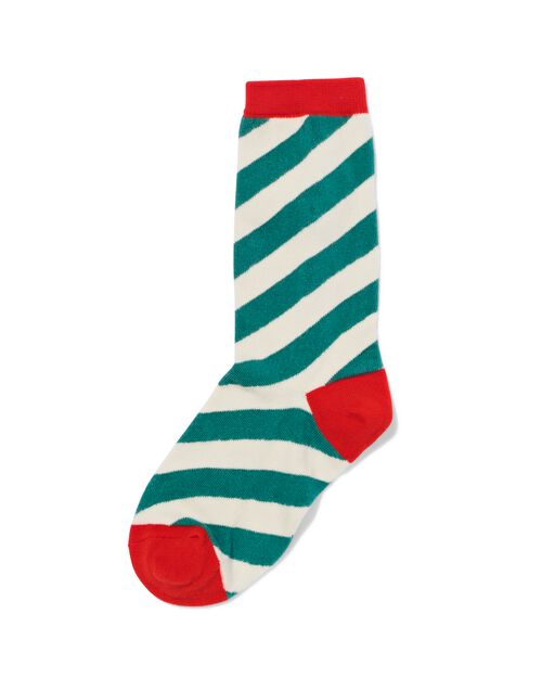 chaussettes rayures de Noël blanc cassé