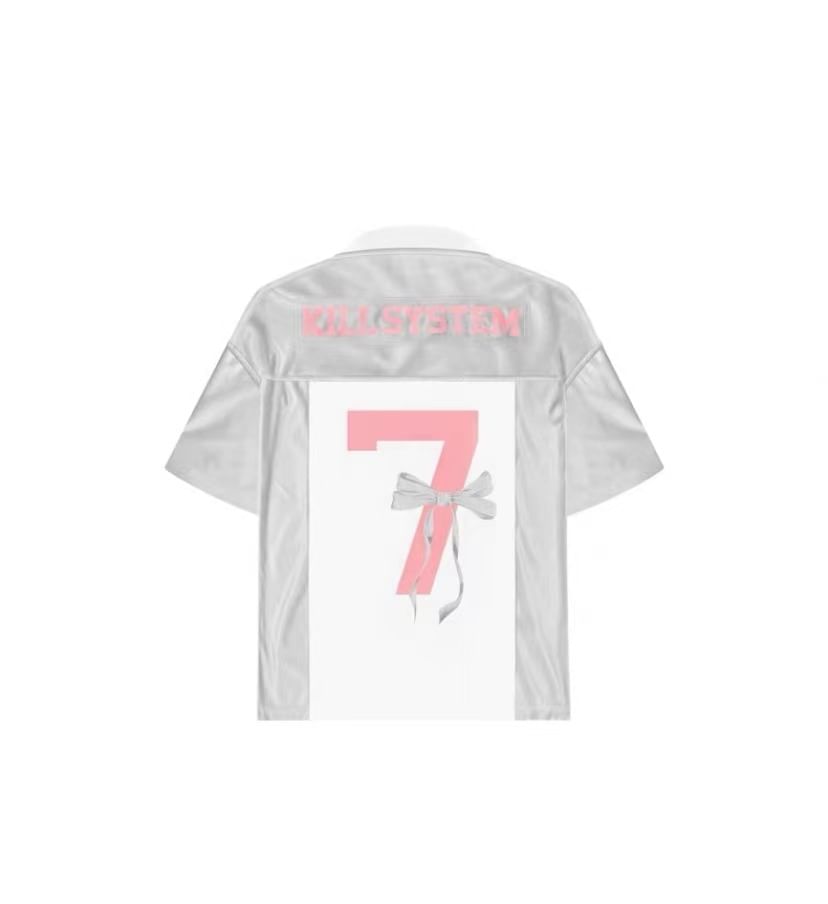 JVL - T-shirt met korte mouwen, V-hals en nummeringprint