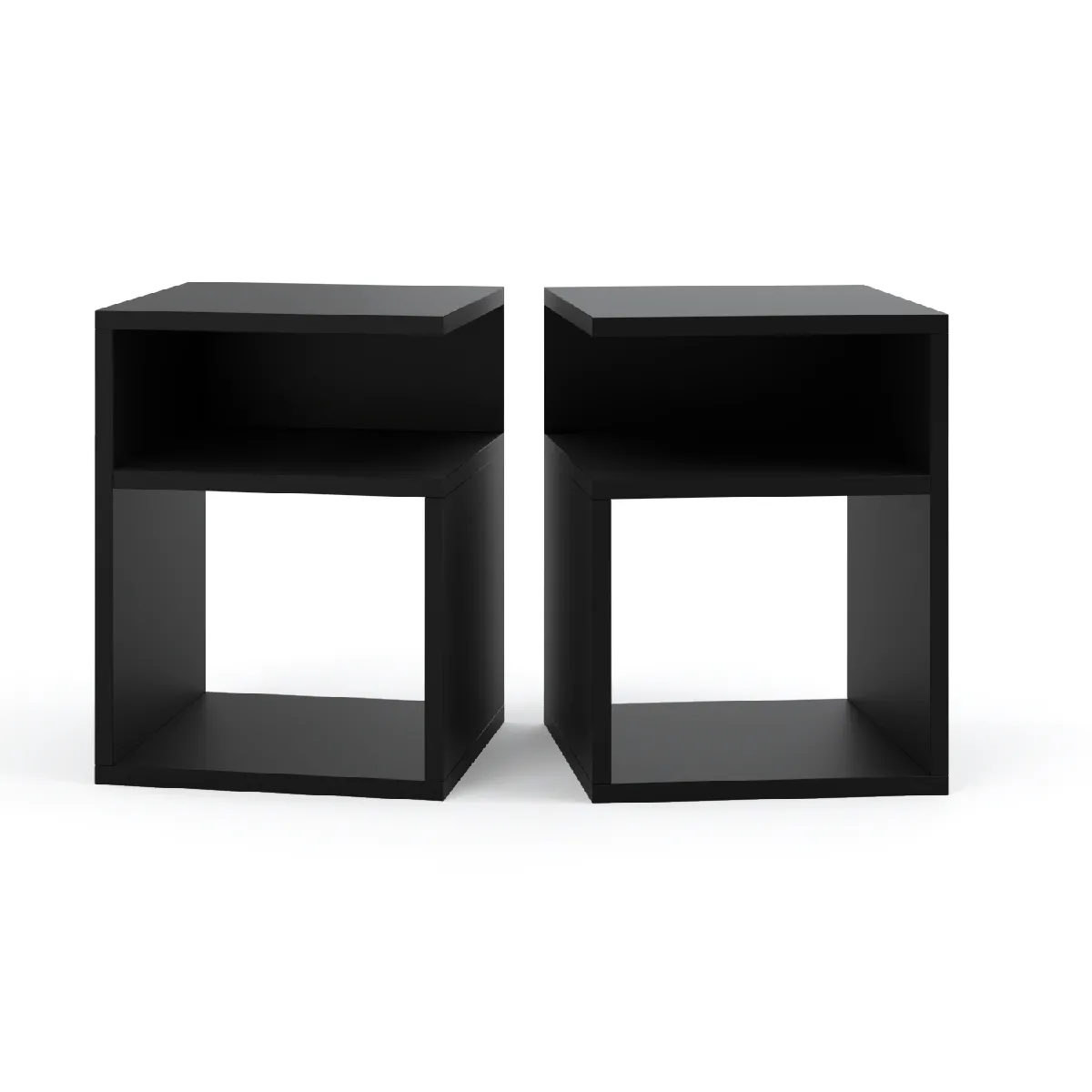 Table de Chevet Noir - 1 Tiroir - 30 cm