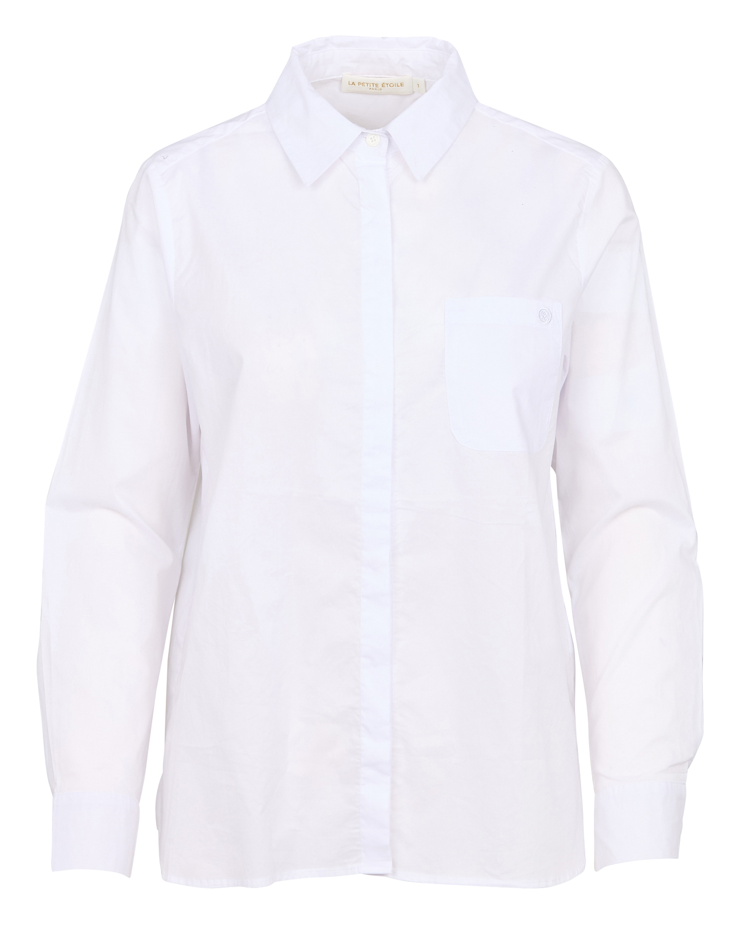 CARLI - Chemise col classique droite en coton | Blanc