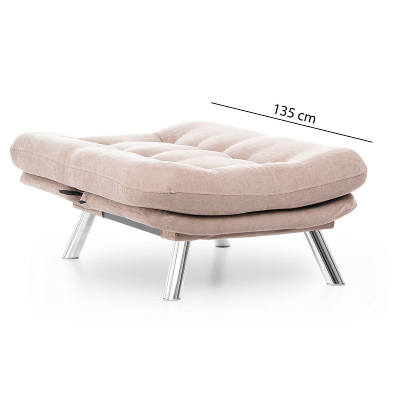 Homitis Fauteuil convertible pouf Misa beige - 70x52x40 cm