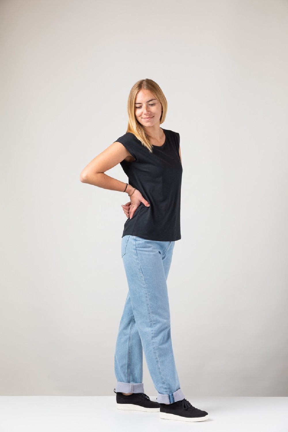 WE ARE ZRCL Damen Two Shirt Basic Black