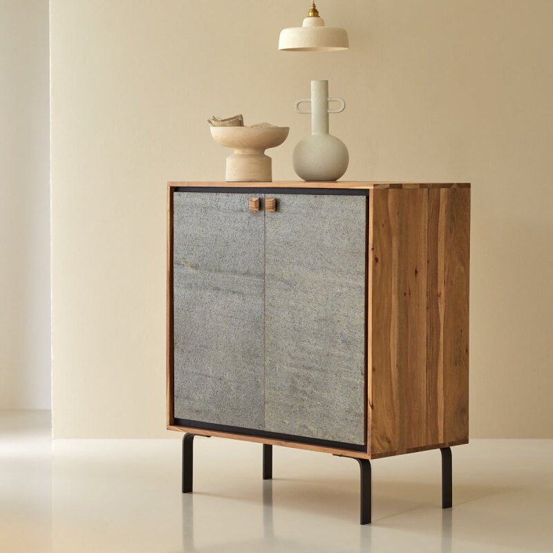 Bahut bar en acacia L 90 cm Temis