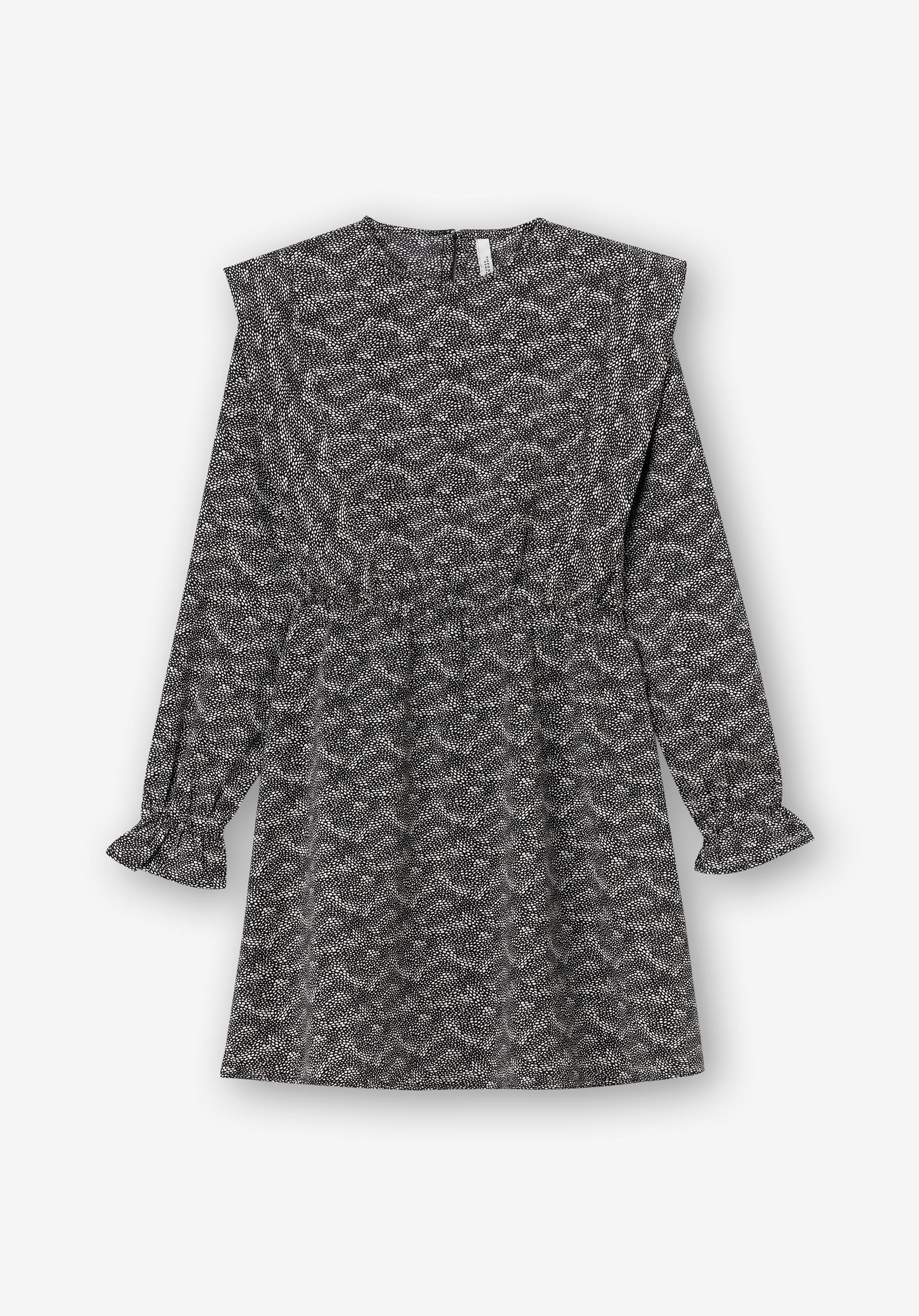 Vestido Estampado com Elástico na Cintura