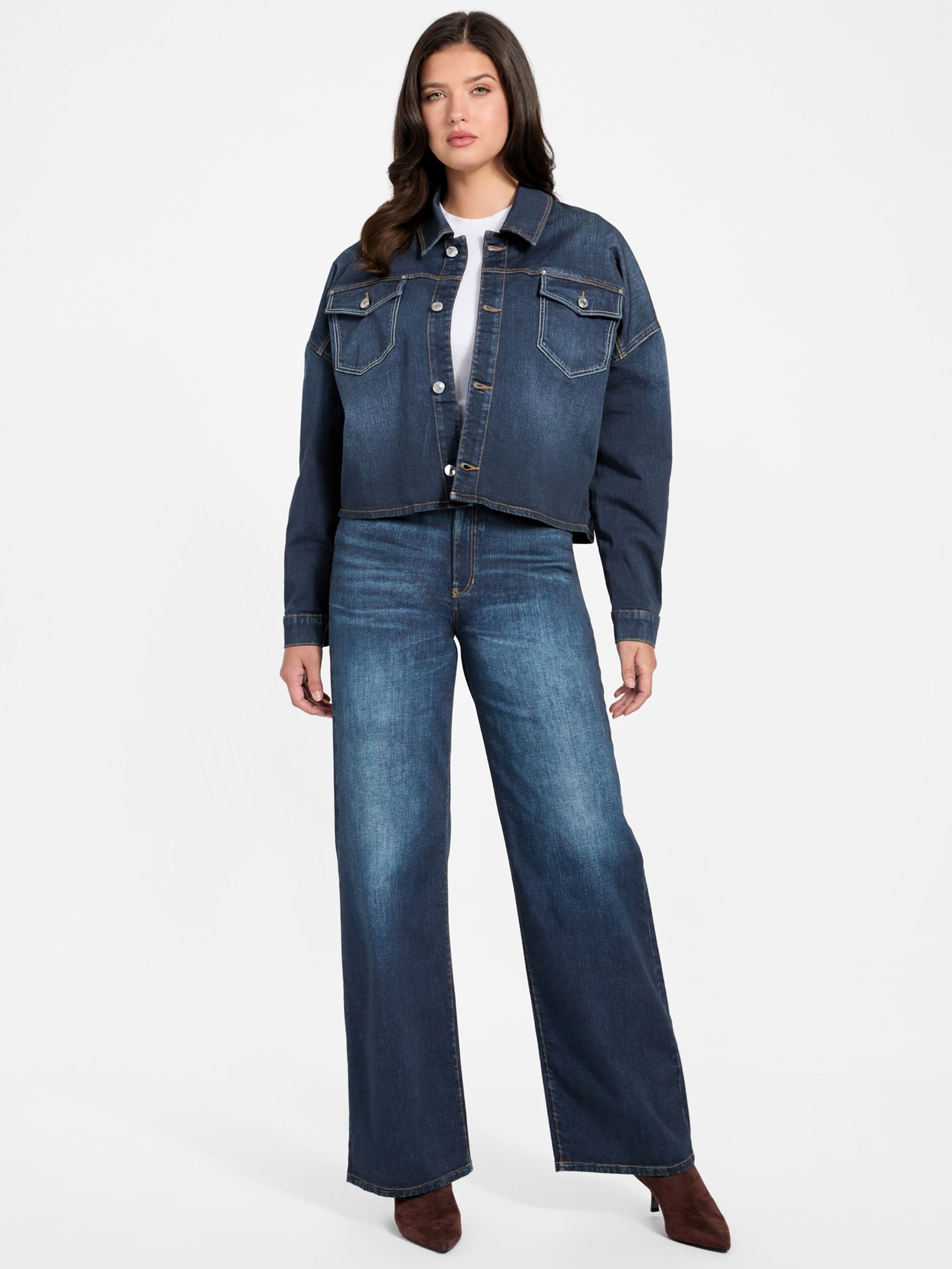 Jaqueta jeans ecológica estilo faroeste