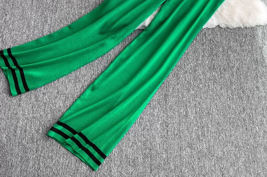 Yolandus - Set: Ronde hals sterrenprint vest + elastische taille wijde broek