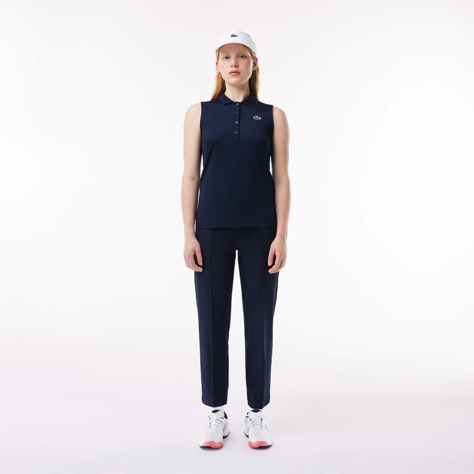 Polo Golf Ultra-Dry slim fit anti-UV stretch Manches Courtes - Bleu - Lacoste - Femme