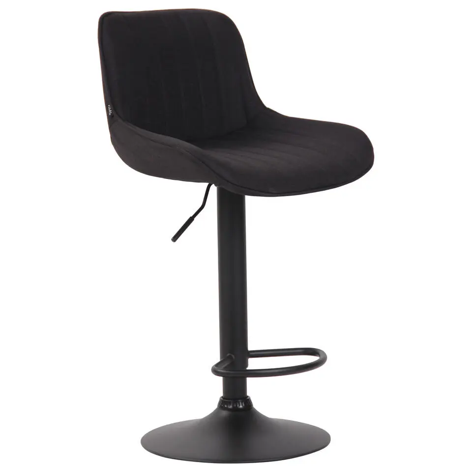 CLP Barkruk Lentini zwart Frame - Stof - zwart