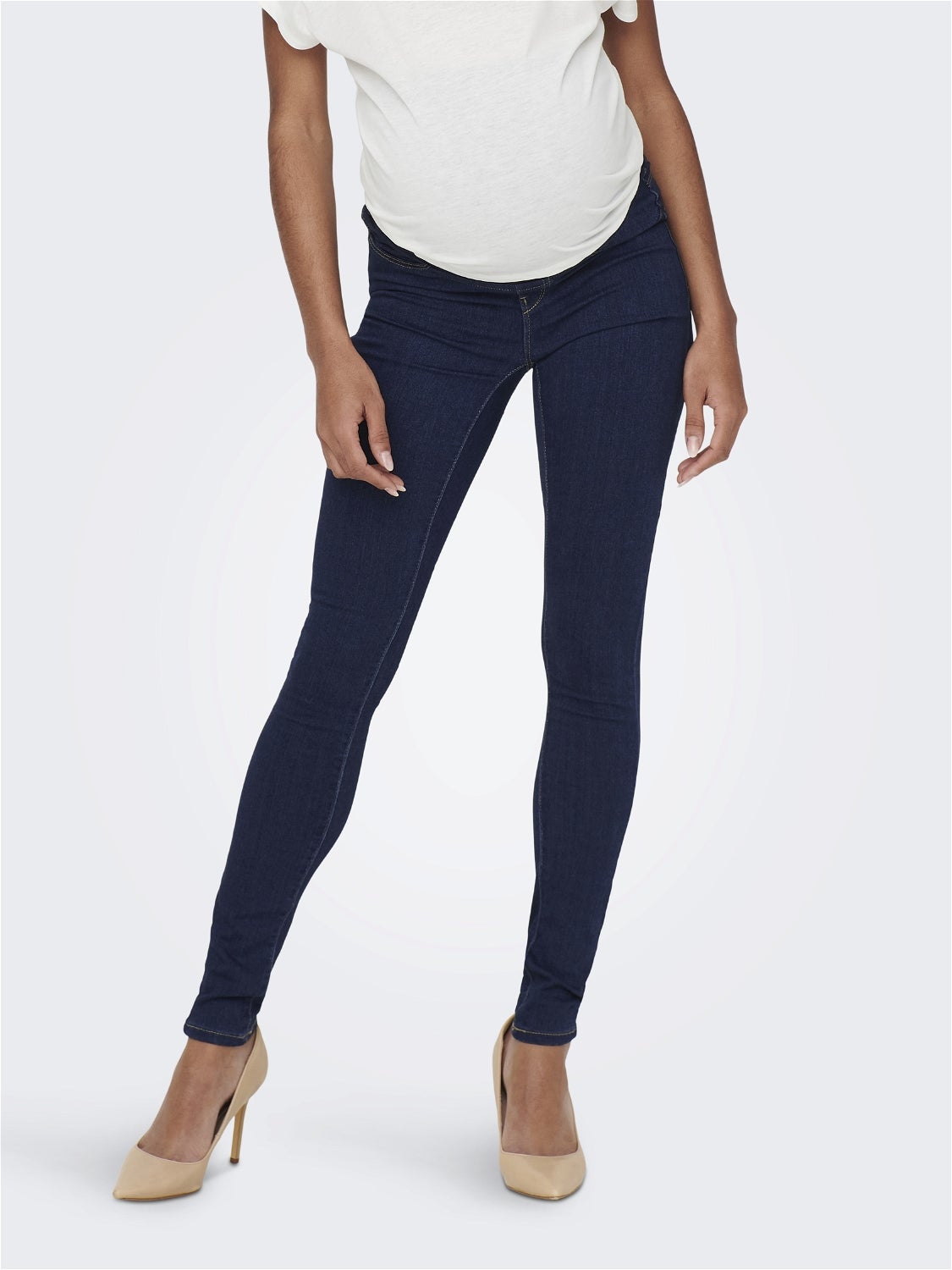 OLMRAIN Mittlere Taille Skinny Fit Jeans Dark Blue Denim