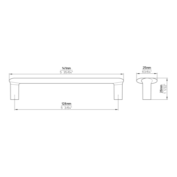 Greep Louise zwart 141mm