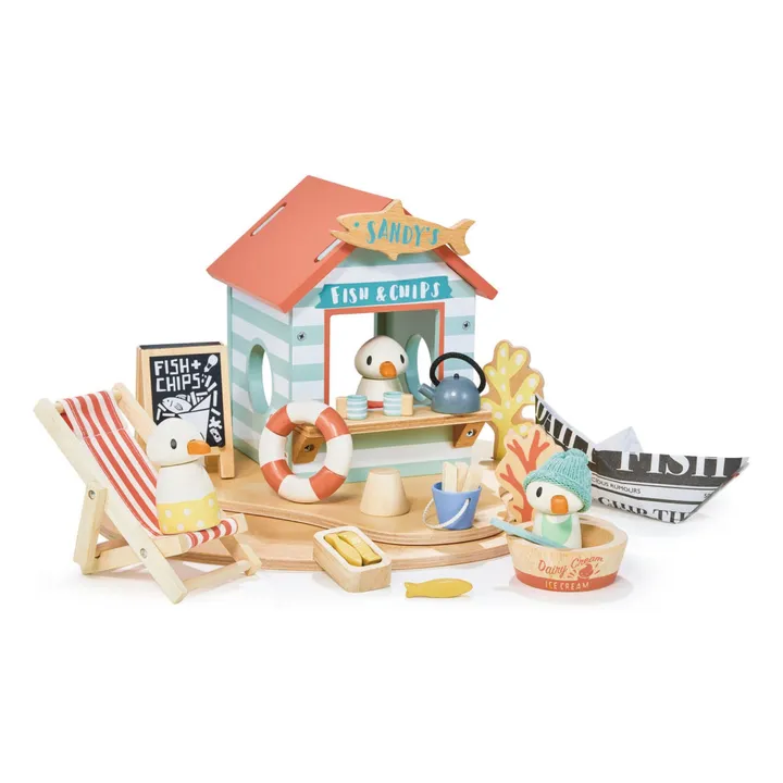 Tender Leaf Toys Cabane de plage de Sandy en bois