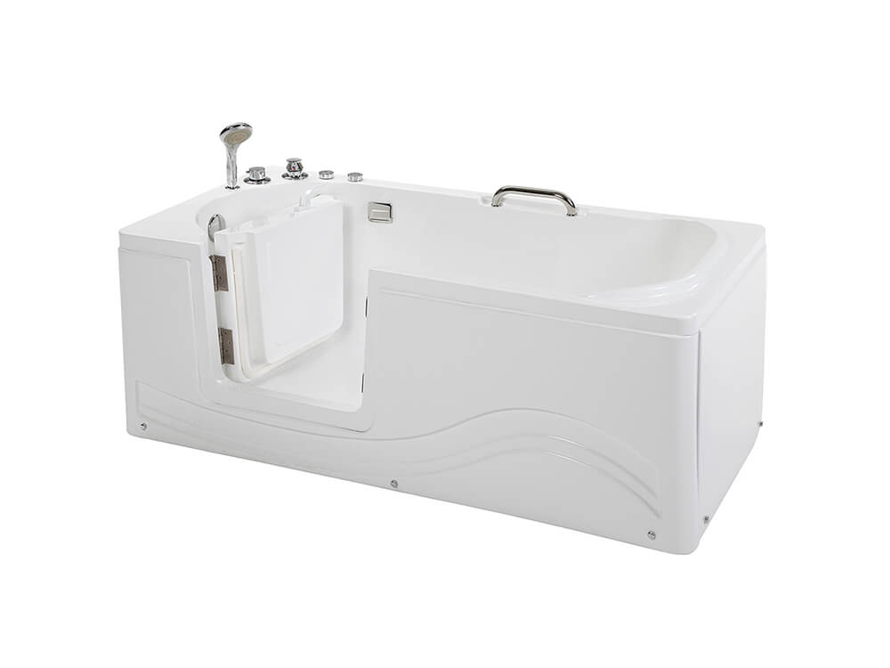 Home Deluxe - Seniorenbad incl. Whirlpool - VITAL M Links - Afmetingen: 153 x 76 x 64 cm - incl. complete accessoires | Bad met deur, seniorenbad met instap