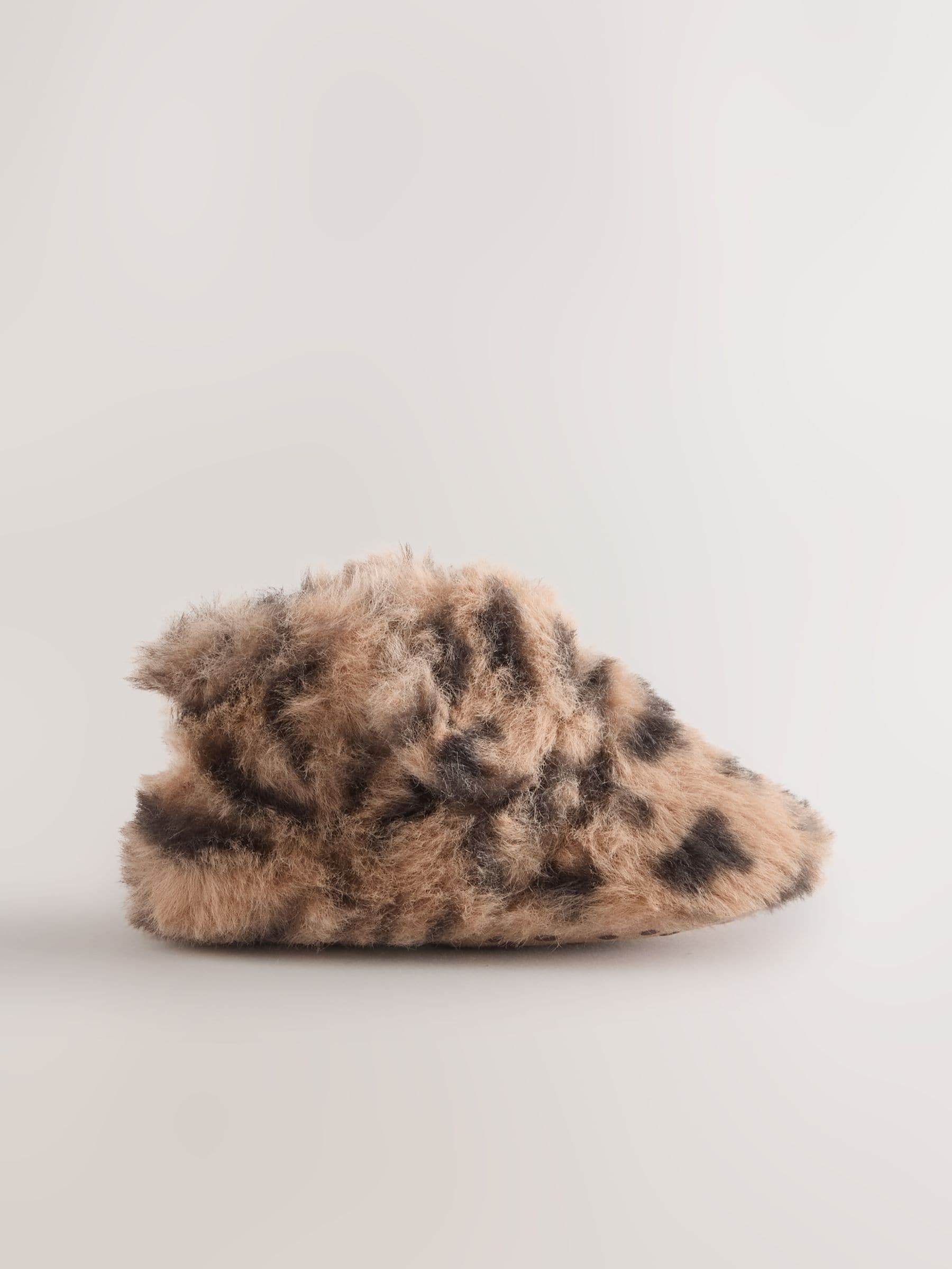 Animal Bruin met dierenprint - Baby Cosy Boots met Klittenbandsluiting (0-18maanden)