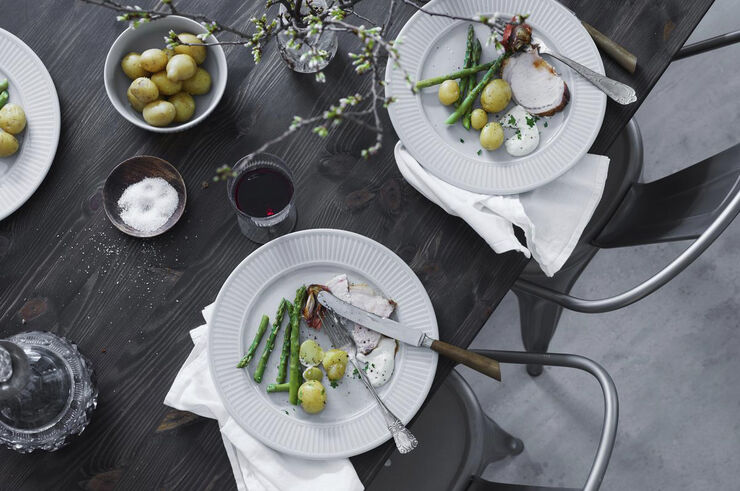 Pillivuyt Plissé flad tallerken 20 cm. Hvid