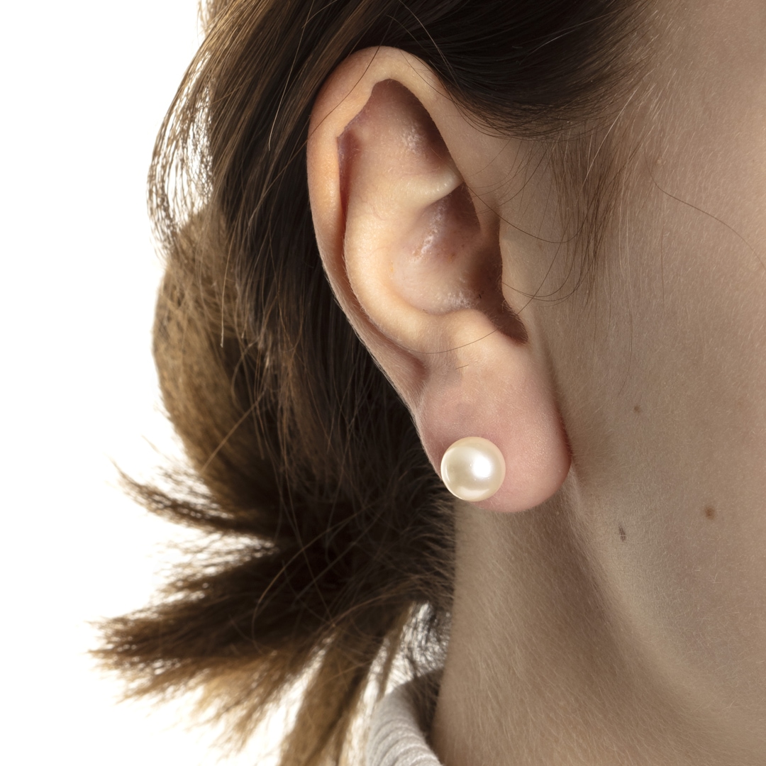 Ohrstecker 750/18 K Weissgold mit Süsswasser-Kulturperle Ø 8.0mm