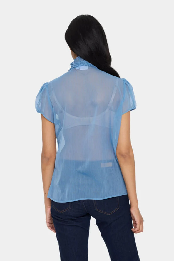 Saint Tropez LiljaSZ Crinkle SS Shirt Captain's blue