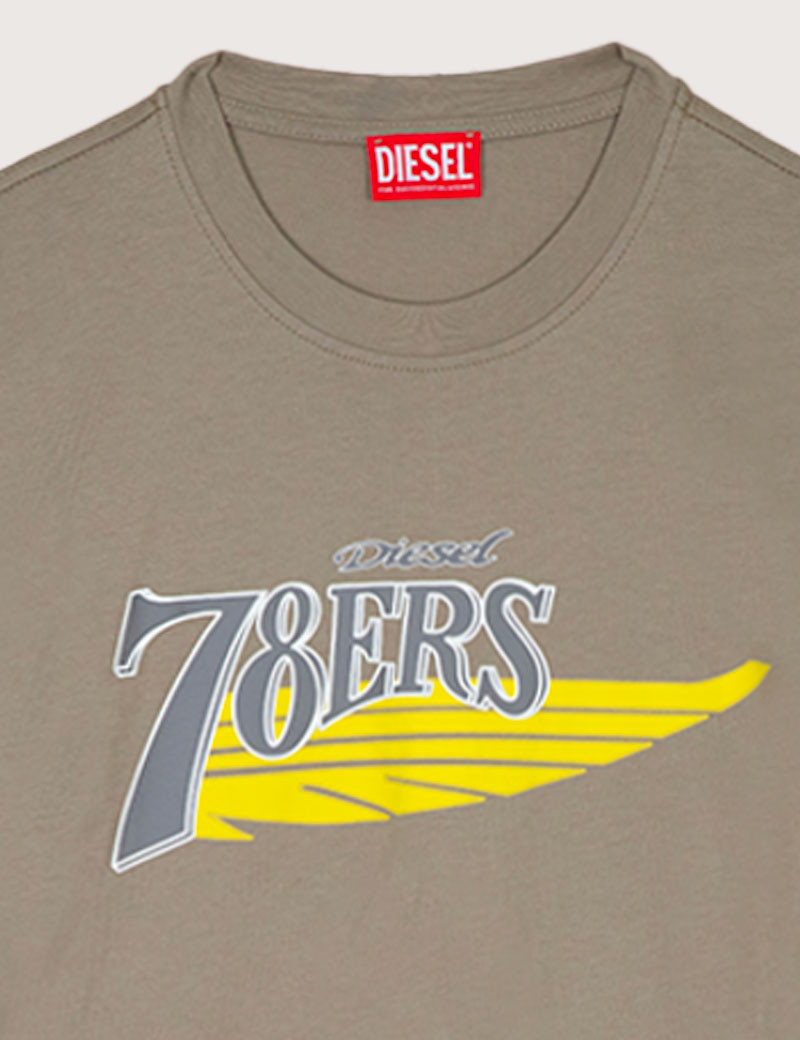 DIESEL T-SHIRT HOMME DIEGOR K75 LOGO POITRINE KAKI