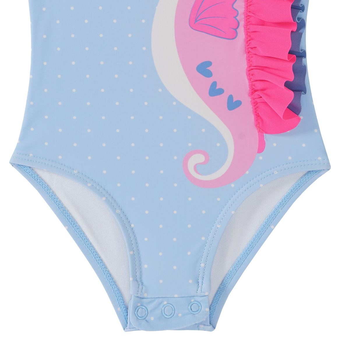 Topomini Baby Badeanzug mit Seepferdchen-Print hellblau